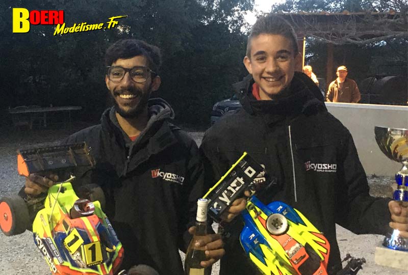 1ère course open promo brushless tt 1/8 thermique club pierrefeu du var vamp83 avec rayan medjoubi kyosho, yannick aigoin xray 