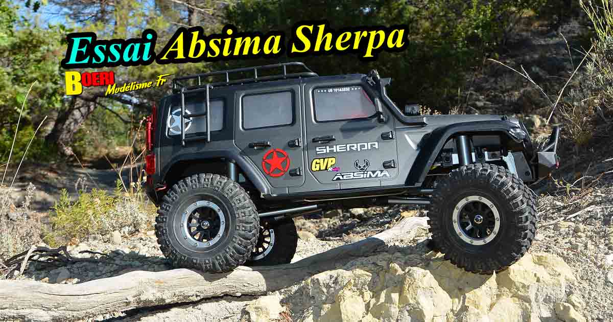 essai absima sherpa cr3.4 crawler électrique 1/10 réf 12011 distribué par gvp racing