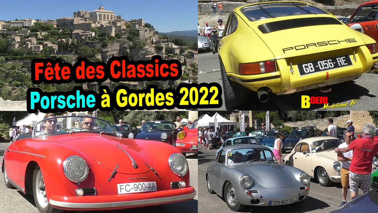 vidéo de la fête des classics Porsche 2022 à Gordes luberon 30ème anniversaire