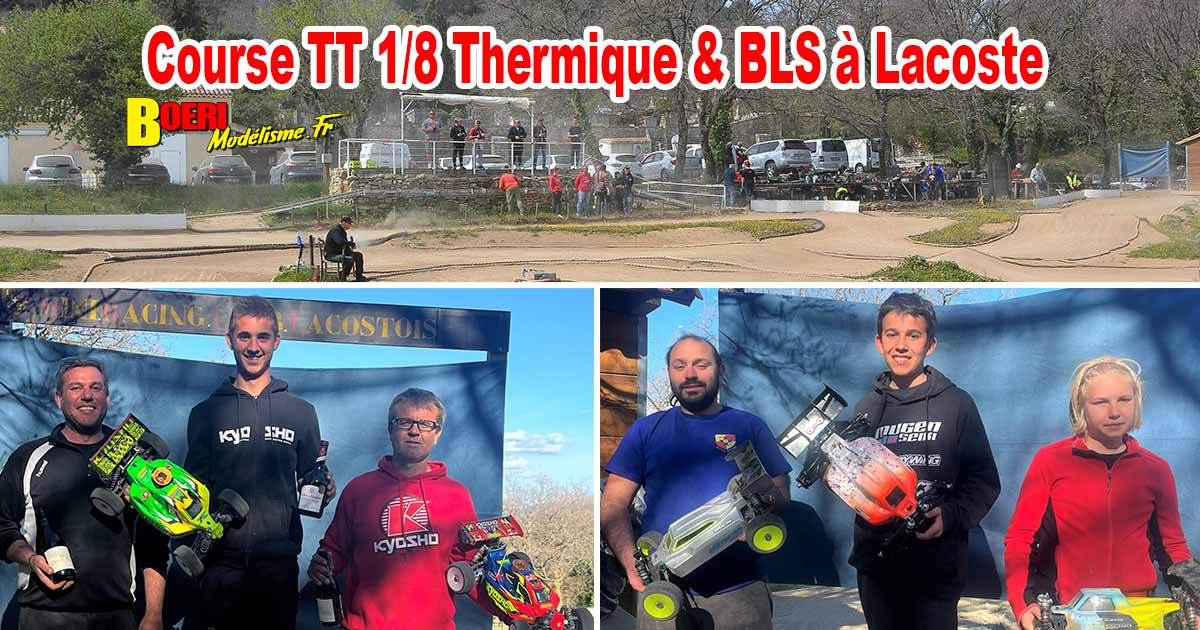 course tt 1/8 thermique et brushless à Lacoste au club aspomola le 09 avril 2023