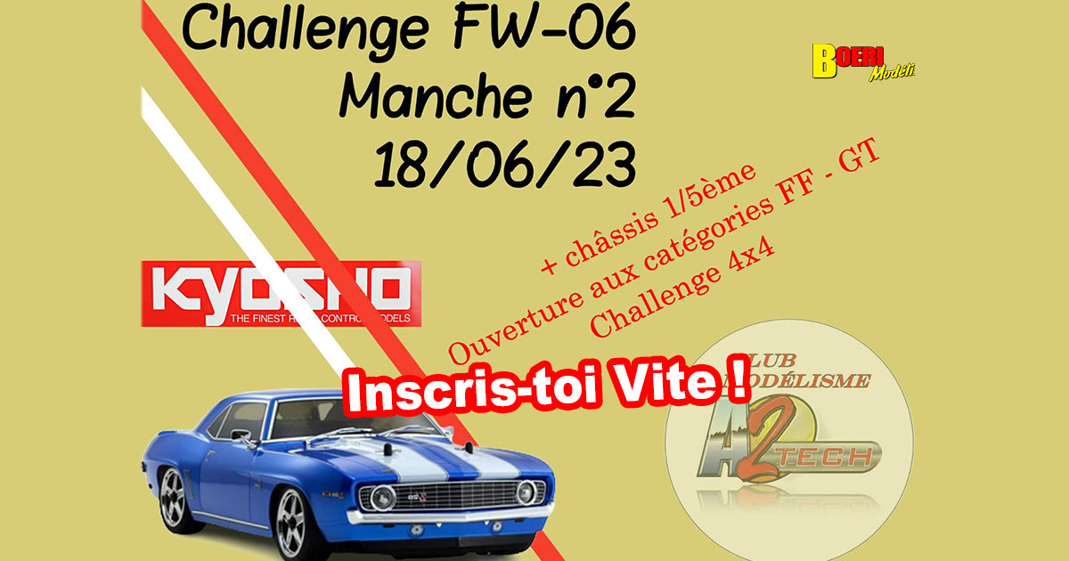 challenge a2tech fw-06 kyosho et piste 1/5 formule france, gt et 4x4 sur la piste de saint clément près de sens