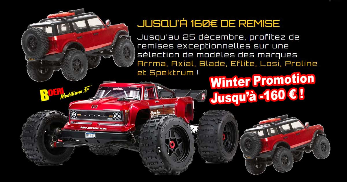 auto modélisme Winter Promotion chez RC Team le 17 novembre 2023 sur voiture RC Arrma, Axial, Losi, radiocommandes Spektrum