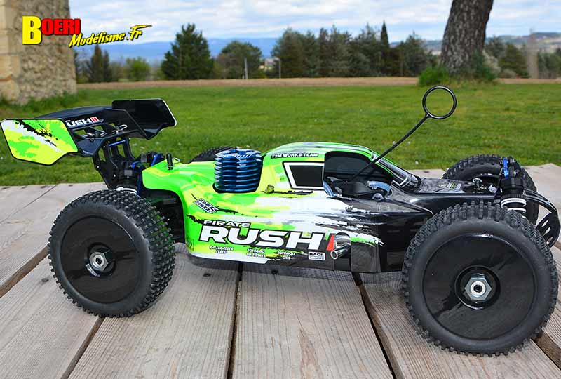 buggy t2m pirate rush II thermique rtr 1/10 référence t4967 avec moteur force18 de 3cm3 et embrayage 3 points aluminium