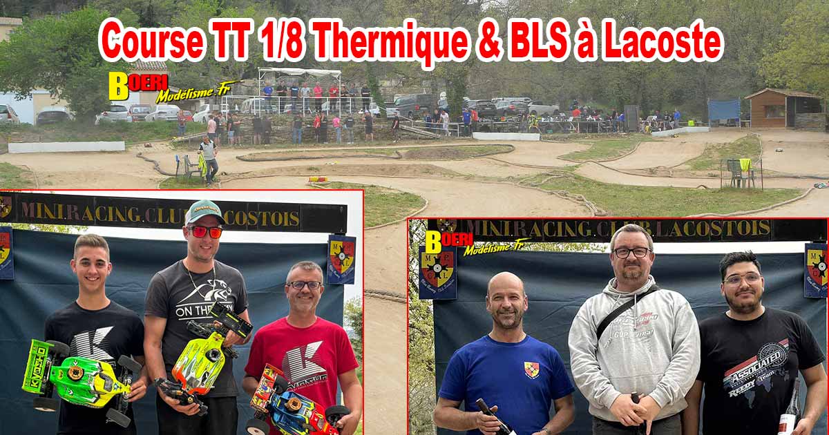 course voitures rc TT 1/8 thermique et électrique à Lacoste club aspomola le 7 avril 2024