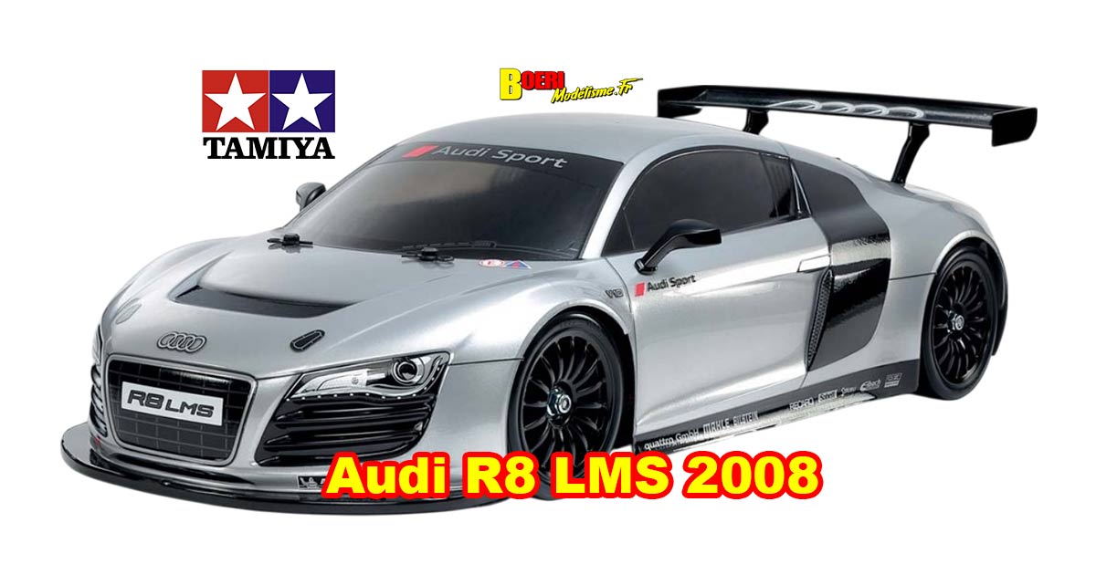 voiture télécommandée tamiya Audi R8 lms 2008 1/10 ref 58749 disponible fin avril 2025