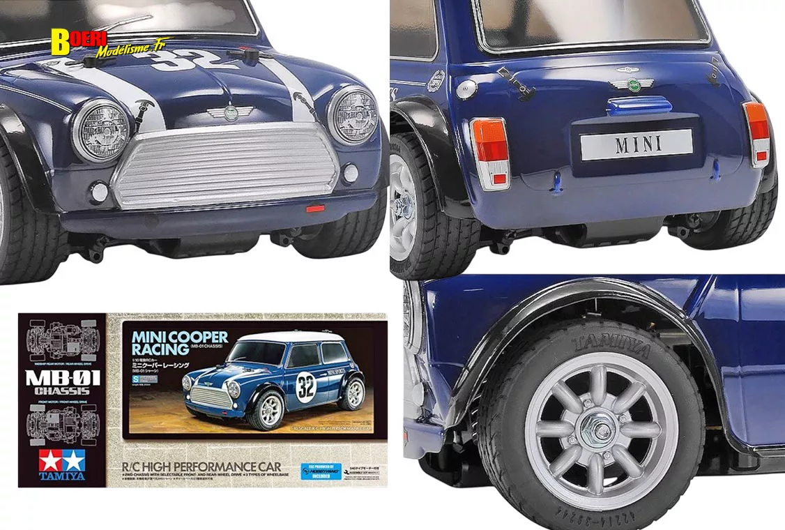 voiture télécommandée Tamiya Mini Cooper Racing MB-01 électrique en kit à monter référence 58747 voiture télécommandée Tamiya Mini Cooper Racing MB-01 électrique en kit à monter référence 58747