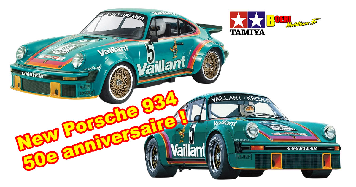 voiture télécommandée Tamiya Porsche 934 (1976) 50e anniversaire 1/10 réf 47524 voiture télécommandée Tamiya Porsche 934 (1976) 50e anniversaire 1/10 réf 47524
