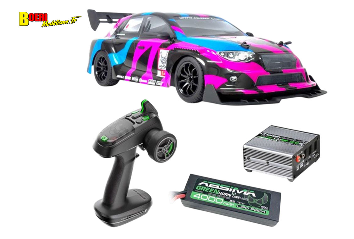voiture télécommandée Absima Aero -X piste 1/10 4wd brushless électrique référence 12231 voitures rc Absima Aero-X, Sti-X et SupraSlide drift réf : 12230, 12231,12232,12233 et 12234