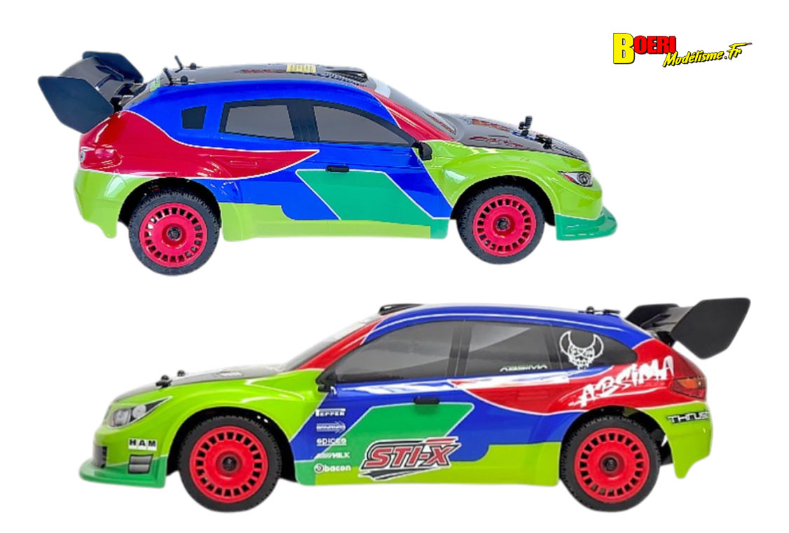 voiture télécommandée Absima STi -X piste 1/10 4wd brushless électrique référence 12234 voitures rc Absima Aero-X, Sti-X et SupraSlide drift réf : 12230, 12231,12232,12233 et 12234
