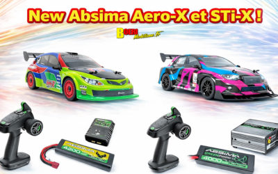 Voitures RC Absima : Aero-X, Sti-X & SupraSlide Drift | Nouveautés
