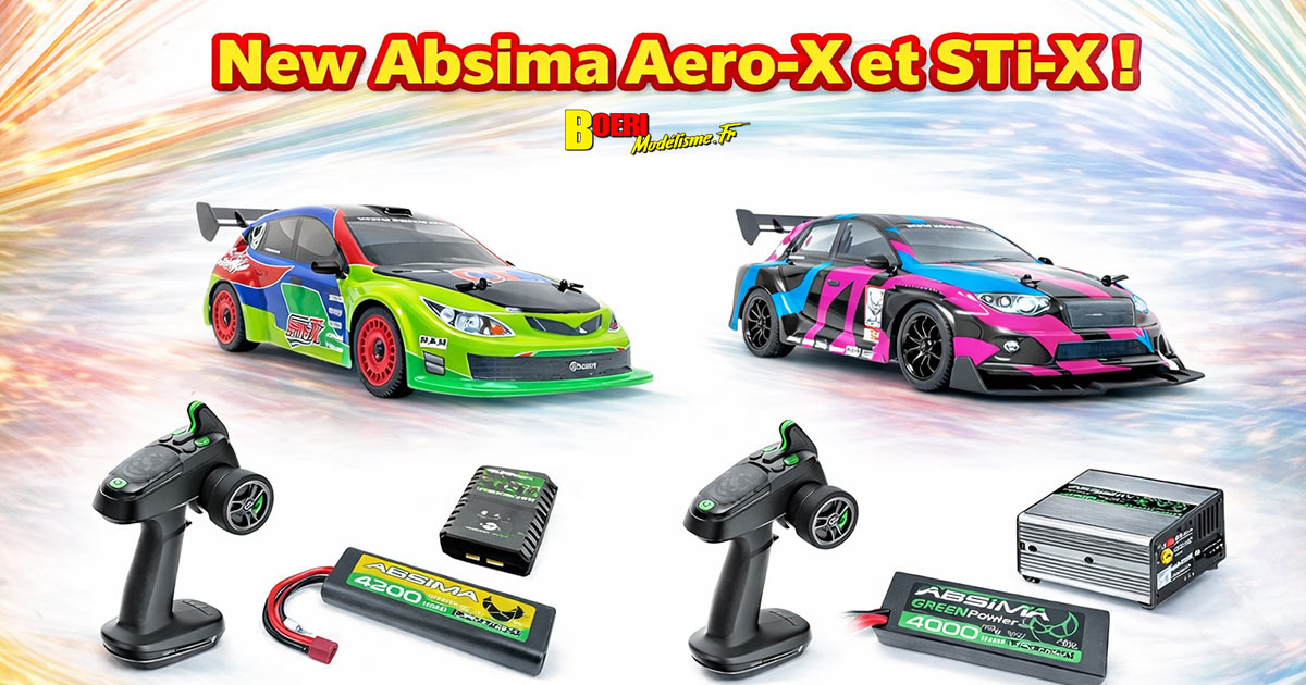 voitures rc Absima Aero-X, Sti-X et SupraSlide drift réf : 12230, 12231,12232,12233 et 12234 voitures rc Absima Aero-X, Sti-X et SupraSlide drift réf : 12230, 12231,12232,12233 et 12234