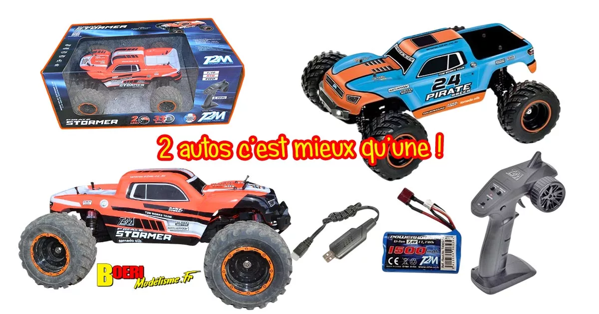 Pack Duo T2M Pirate Stormer + Pirate Racer, achetez deux voitures au lieu d’une à prix remisé Pack Duo T2M Pirate Stormer + Pirate Racer, achetez deux voitures au lieu d’une à prix remisé