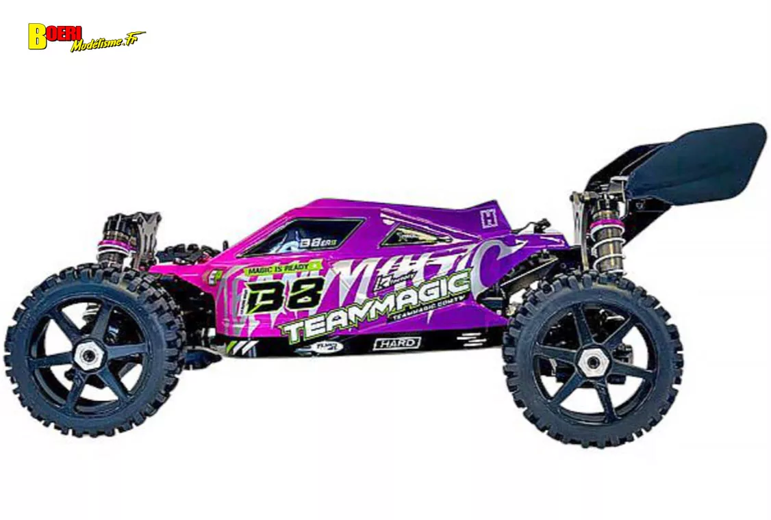 Découvrez le Team Magic B8ER II, un buggy RC 1/8 Brushless 4x4. Découvrez le Team Magic B8ER II, un buggy RC 1/8 Brushless 4x4.